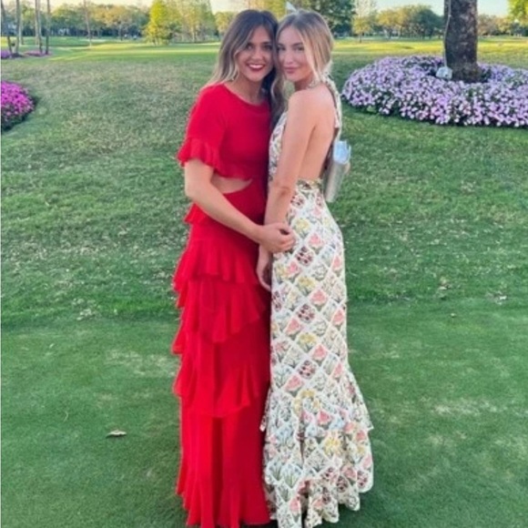 🆕 AGUA BENDITA Magnolia Magladena Floral Linen Maxi Dress Sz S - Picture 9 of 9